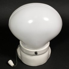 画像5: 1930-40's Art Deco "Porcelain＆Milk Glass" Bathroom Lamp (5)