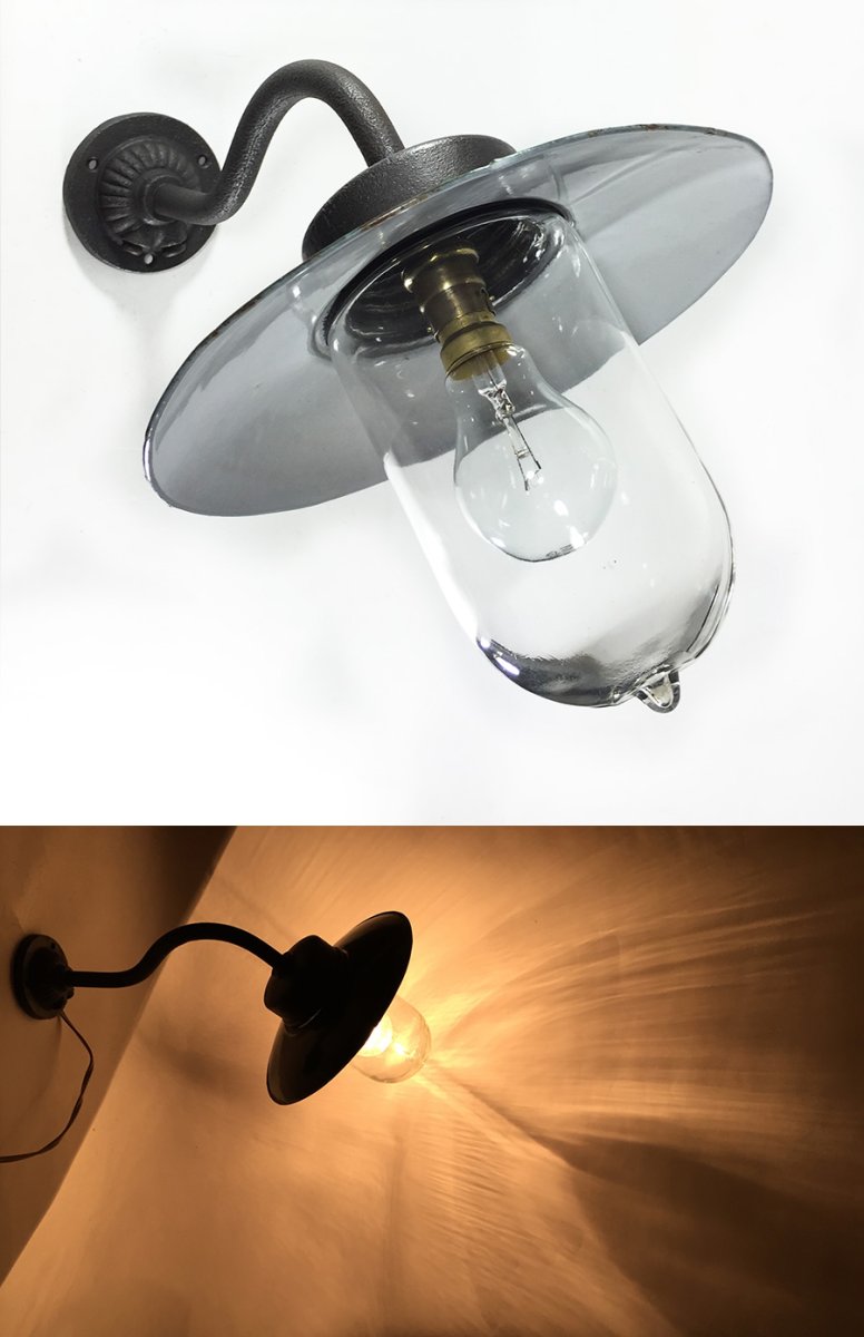 画像2: 1910-30's French Country "Swan Neck" Outside Light (2)