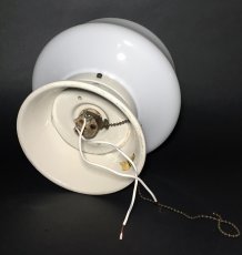 画像3:  1920-30's【Milk Glass＆Prcelain】School House Ceiling Light  (3)