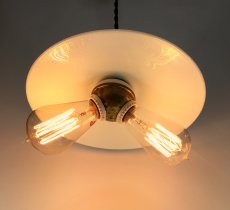 画像5: 1900-10's "Milk Glass Shade" × "Socket Cluster " Pendant Lamp  (5)