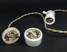 画像8:  1910-20's "Porcelain Socket" Pendant Lamp  (8)