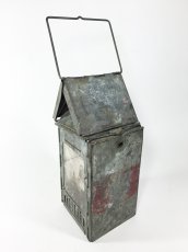 画像11: 1910-20's "Galvanized Steel" Folding Candle Lantern (11)