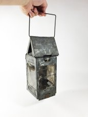 画像10: 1910-20's "Galvanized Steel" Folding Candle Lantern (10)