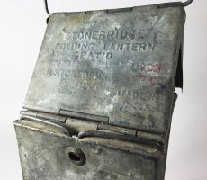 画像12: 1910-20's "Galvanized Steel" Folding Candle Lantern (12)