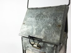 画像2: 1910-20's "Galvanized Steel" Folding Candle Lantern (2)