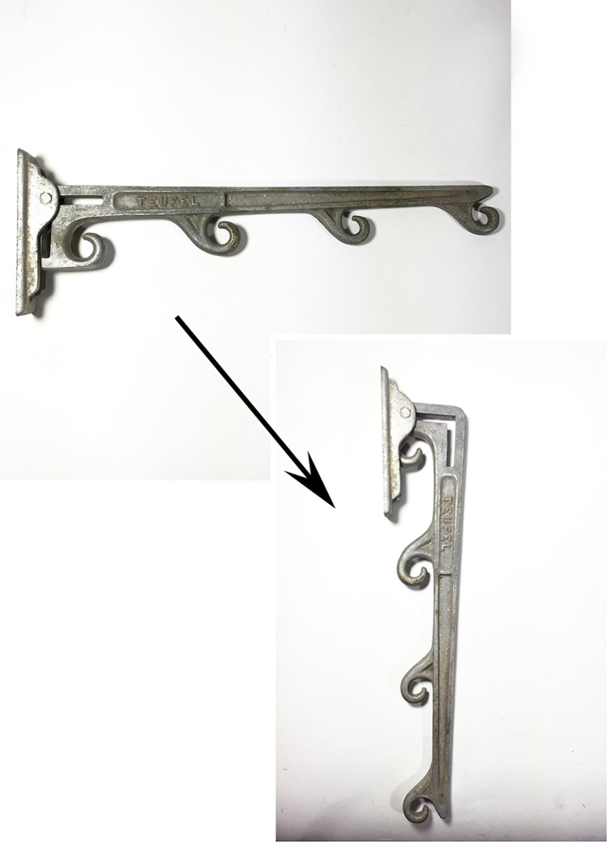 画像2: Early-1930's "Folding" Wall Mounted Hanger Rack (2)