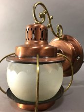 画像1: Early-1950's "Caged" Brass Porch Lamp 【箱付きデッドストック】 (1)