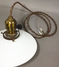 画像6: 1910-30's "Flat" Milk Glass Pendant Lamp (6)