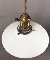 画像4: 1910-30's "Flat" Milk Glass Pendant Lamp (4)