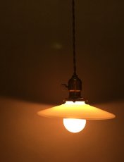 画像1: 1910-30's "Flat" Milk Glass Pendant Lamp (1)