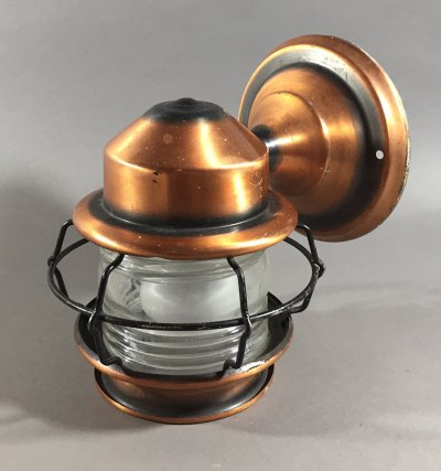 画像1: 1940-50's "Caged" Brass Porch Lamp 