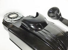 画像17: - 実働品 - 1930's "Very!! Art Deco" Streamlined Bakelite Telephone (17)