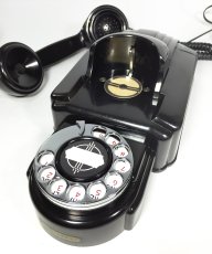 画像16: - 実働品 - 1930's "Very!! Art Deco" Streamlined Bakelite Telephone (16)