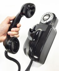 画像4: - 実働品 - 1930's "Very!! Art Deco" Streamlined Bakelite Telephone (4)