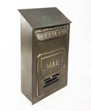 画像2: 1920-30's "CORBIN LOCK CO." Brass Wall Mount Mail Box (2)