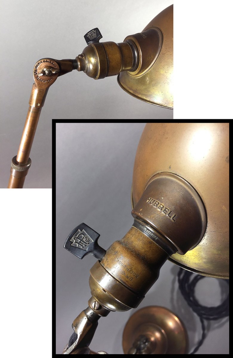 画像5: 1910-20's "O.C.White" Brass Telescopic Desk Lamp (5)