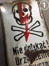 画像5: 1950-60's  "FuNNY SKuLL＆CROSsBONE"  Enameled ⚡︎ Sign 【10枚バラ売り】 (5)