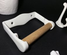 画像2: 1920-40's "German-Deco" Toilet Paper Holder + 3-Hooks (2)