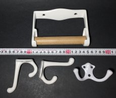 画像10: 1920-40's "German-Deco" Toilet Paper Holder + 3-Hooks (10)