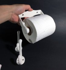 画像3: 1920-40's "German-Deco" Toilet Paper Holder + 3-Hooks (3)