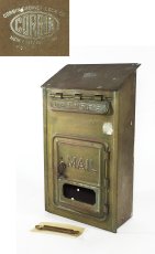 画像1: 1920-30's "CORBIN LOCK CO." Brass Wall Mount Mail Box (1)