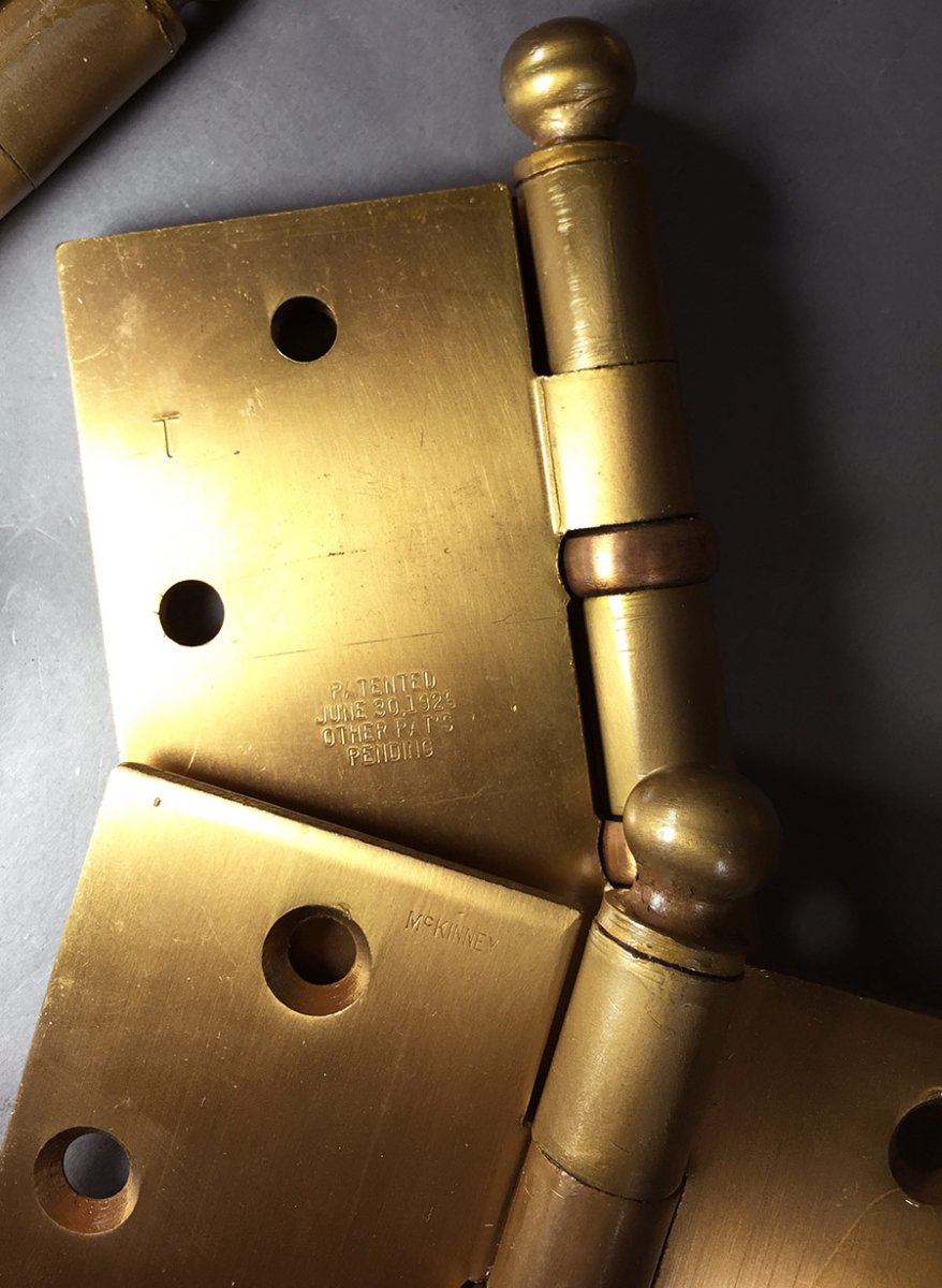 画像4:  1920-30's "Heavy Duty" Ball Tip Door Hinges【超特大！！ 18個セット】 (4)
