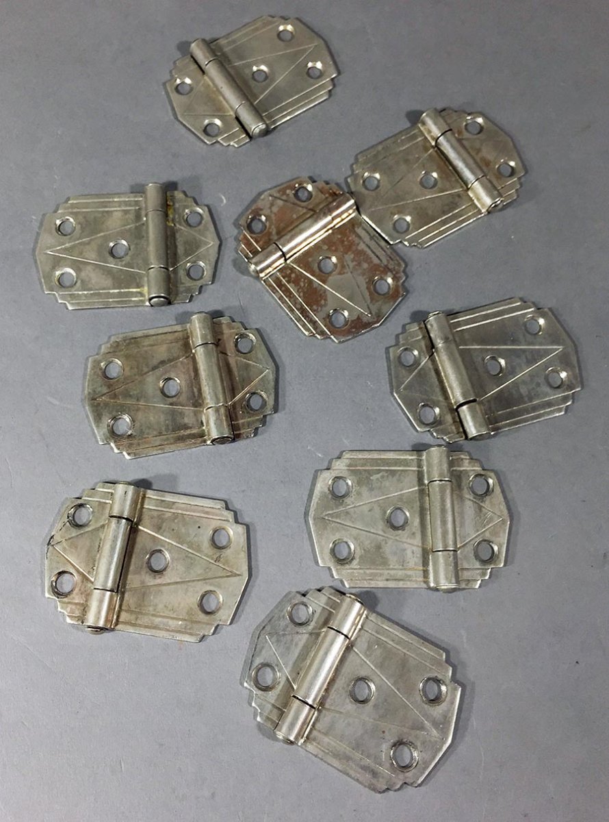 画像1: 1930's Art Deco Cabinet Hinges (1)
