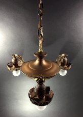 画像6: 1920's "Pan" 3-Arm Chandelier Ceiling Light (6)