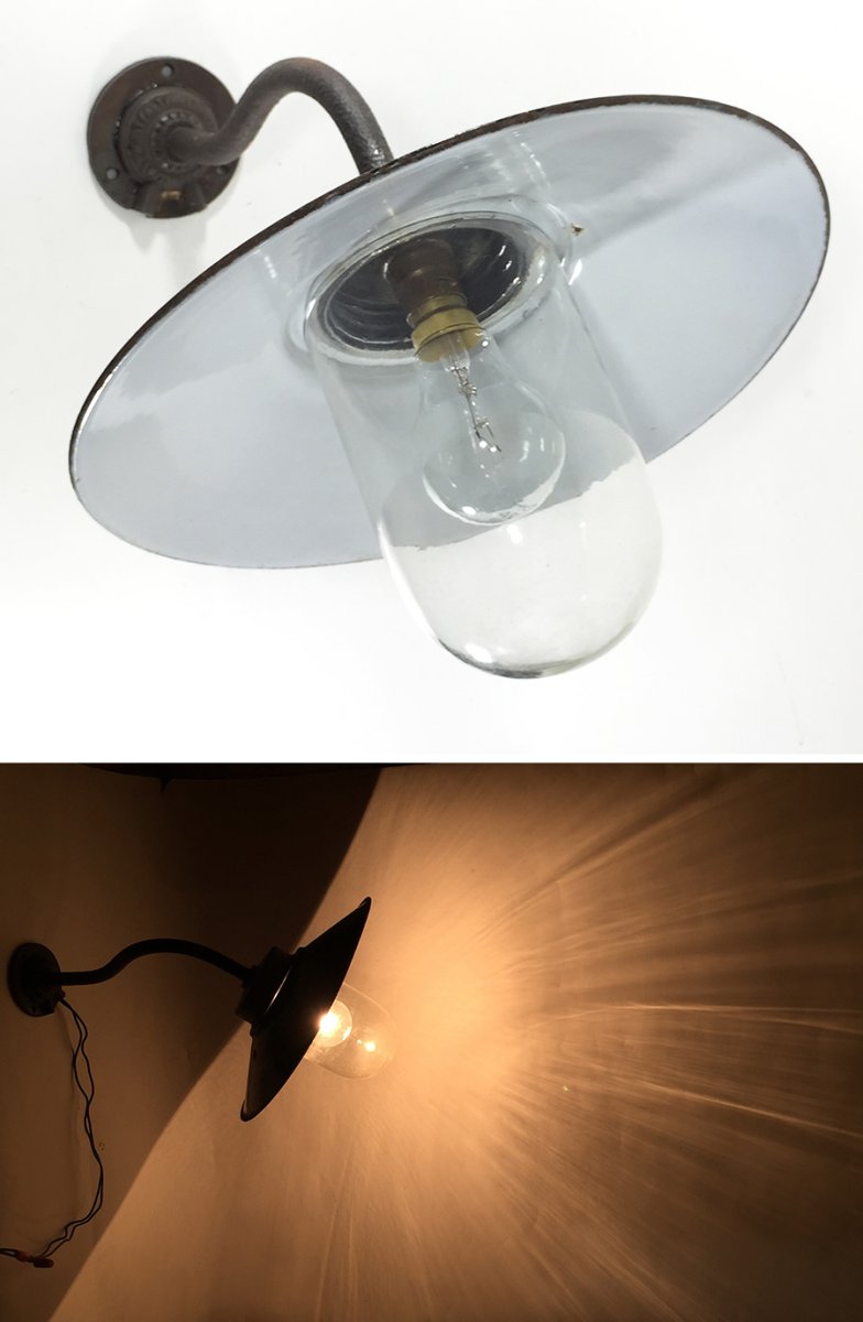 画像2: 1920-30's French Country "Swan Neck" Outside Light (2)