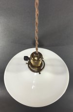 画像5: 1910-30's "Flat" Milk Glass Pendant Lamp (5)