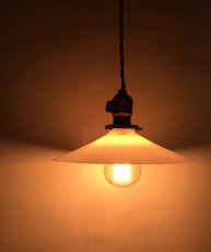 画像1: 1910-30's "Flat" Milk Glass Pendant Lamp (1)