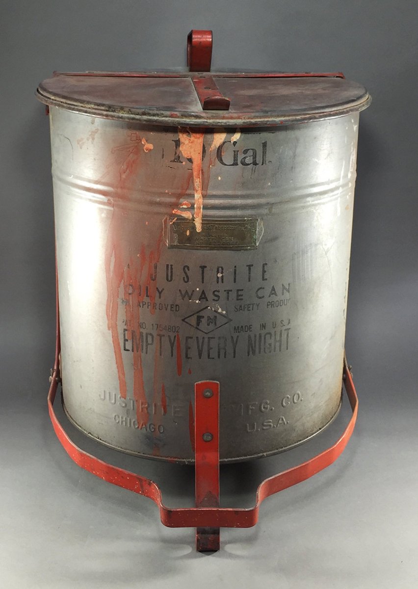 画像1: 特大！！ 1950's "JUSTRITE" Oily Waste Can 【10Gal.（37.85L）】 (1)