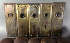 画像2: 1910-30's Steel Doorknob "ほぼ COMPLETE" 5-set (2)