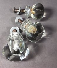 画像1: Pat.1927 Glass Cabinet Knobs w/ screws【3-sets】 (1)