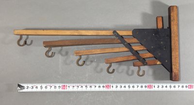 画像2: 1920-30's "Holds more Hanger" Wood＆STEEL Folding Hanger