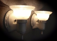 画像6: 1930-40's "2-way" Porcelain Bathroom Lamp【PAIR】 (6)