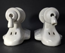 画像8: 1930-40's "2-way" Porcelain Bathroom Lamp【PAIR】 (8)