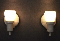 画像4: 1930-40's "2-way" Porcelain Bathroom Lamp【PAIR】 (4)