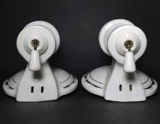 画像13: 1930-40's "2-way" Porcelain Bathroom Lamp【PAIR】 (13)