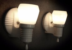 画像5: 1930-40's "2-way" Porcelain Bathroom Lamp【PAIR】 (5)