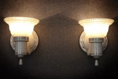 画像4: 1930-40's "2-way" Porcelain Bathroom Lamp【PAIR】 (4)