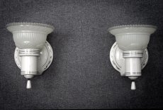 画像3: 1930-40's "2-way" Porcelain Bathroom Lamp【PAIR】 (3)
