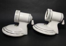 画像14: 1930-40's "2-way" Porcelain Bathroom Lamp【PAIR】 (14)