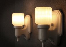 画像4: 1930-40's "2-way" Porcelain Bathroom Lamp【PAIR】 (4)