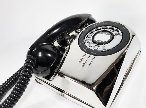 画像3: - 実働品 - （ひかり電話可） 1940's U.S.ARMY "2-Way" Chromed Telephone  ★BLACK × SILVER★ (3)