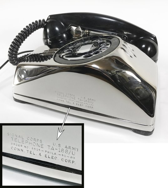 画像8: - 実働品 - （ひかり電話可） 1940's U.S.ARMY "2-Way" Chromed Telephone  ★BLACK × SILVER★ (8)
