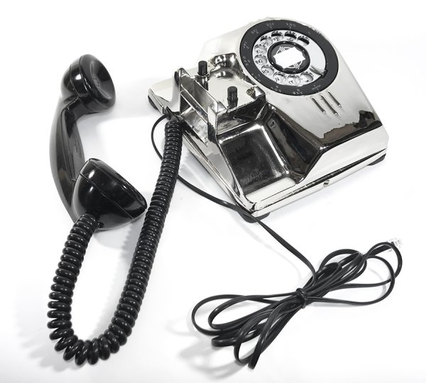 画像17: - 実働品 - （ひかり電話可） 1940's U.S.ARMY "2-Way" Chromed Telephone  ★BLACK × SILVER★ (17)