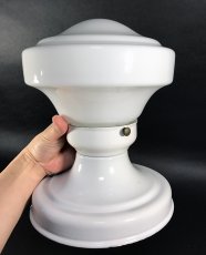 画像12:  1920's【Art Deco】Milk Glass School House Ceiling Light  (12)