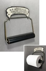 画像1: 1900-20's "ADVERTISING" Cast Brass Toilet Paper Holder (1)