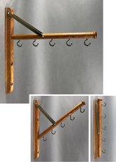 画像1: 1920's  "Wood＆Seel" Wall Mount Folding Hanger Rack (1)